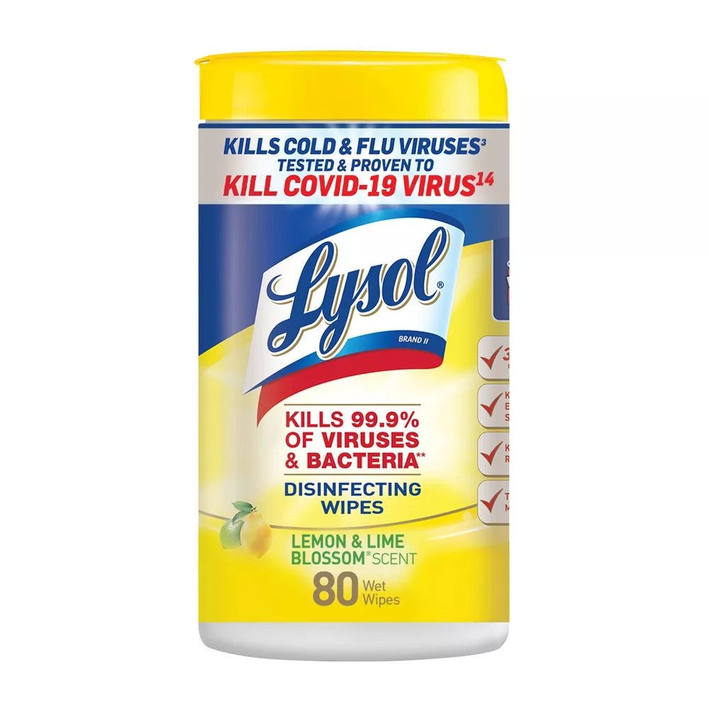 Lysol Disinfectant Wipes, Lemon and Lime Blossom, 80 Ct